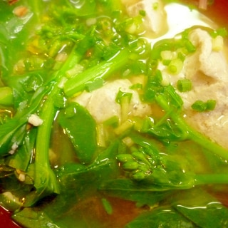 胡麻豆腐と菜の花の味噌汁